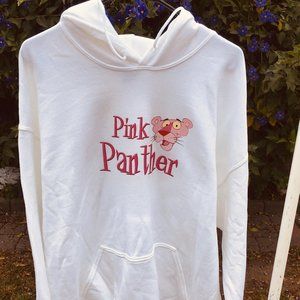 Pink Panther X-Large Hoodie White Sweatshirt